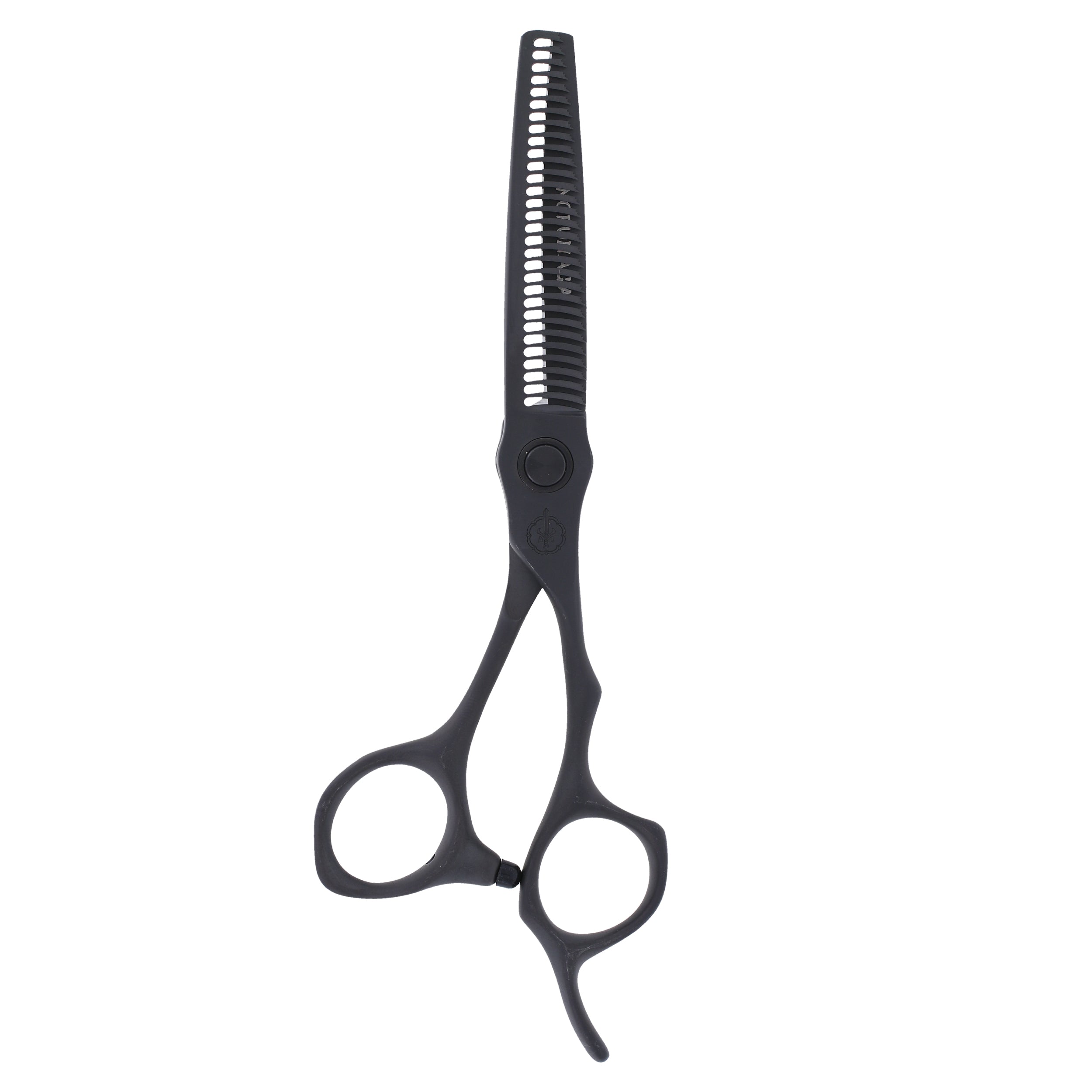Tijeras para entresacar el cabello MISAKI M-308 Nobunaga de 30 dientes, color titanio negro